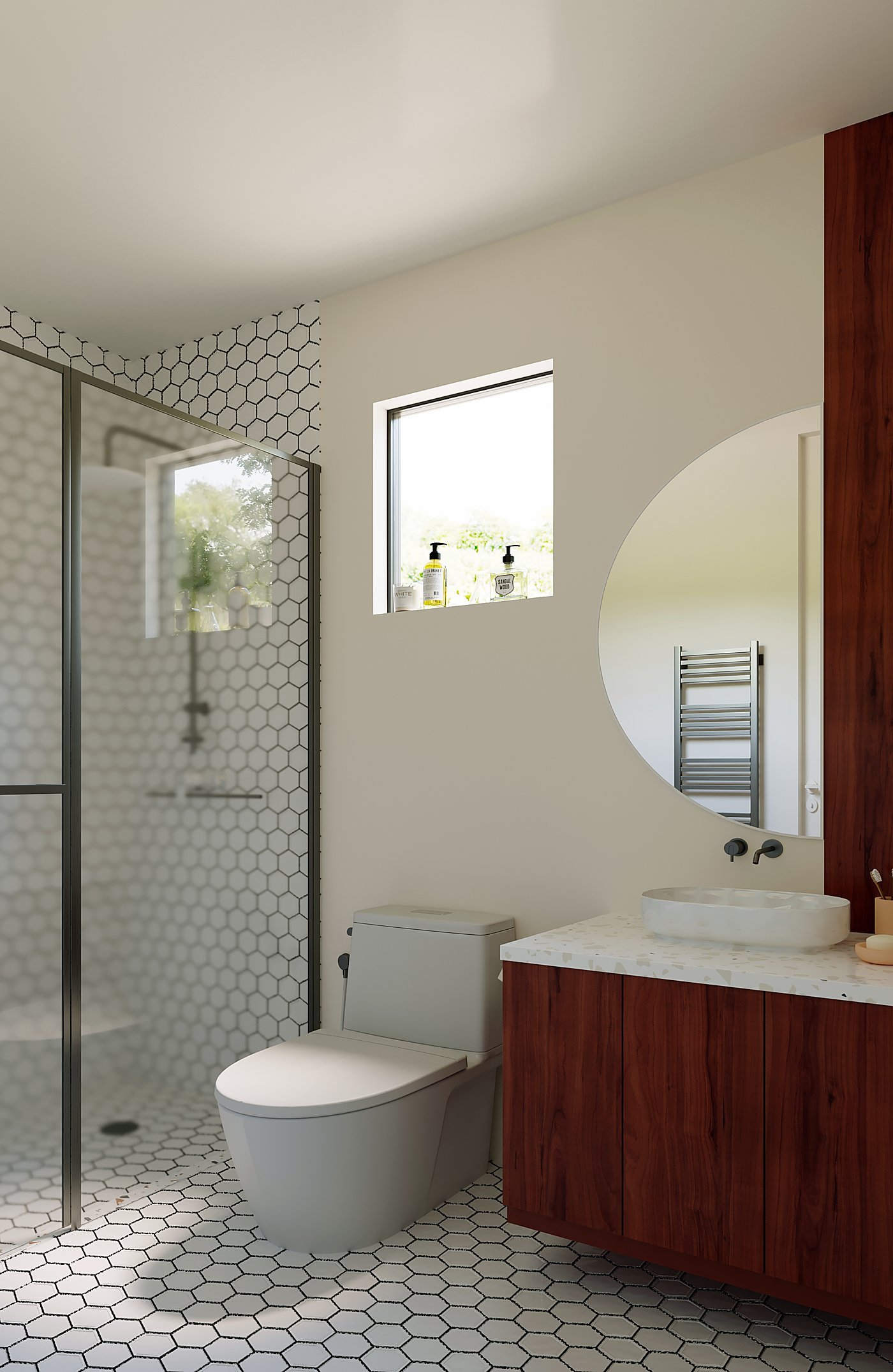 3D rendering of the bathroom, San Jos&eacute; residence