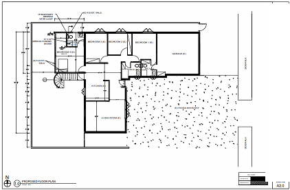Proposed floor plan sheet A2.0 with TMA Design title block