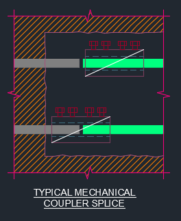 Typical mechanical coupler splice detail
