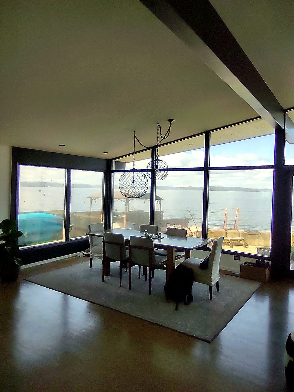 Dining area with waterfront views, Seattle as-built documentation
