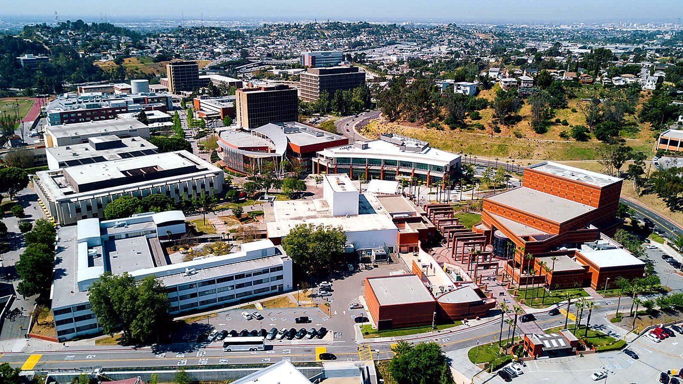 Aerial view of the California State University, Los Angeles campus